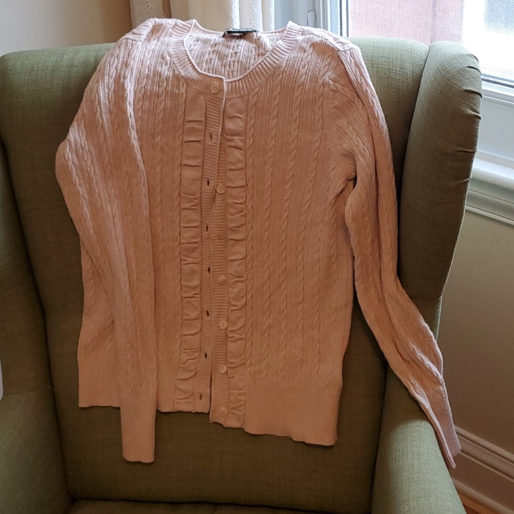 Cream button-front cardigan